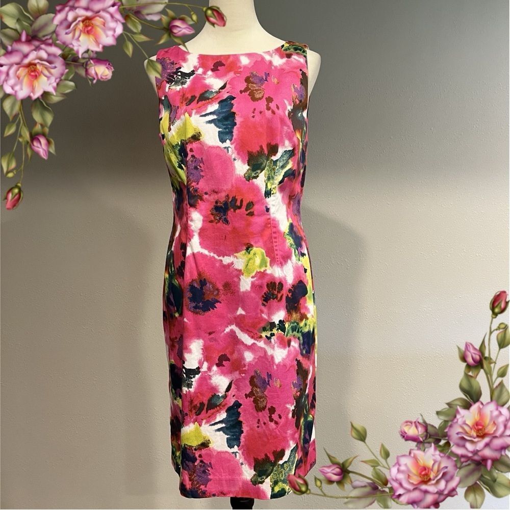 Ann Taylor Pink Floral Sheath Dress